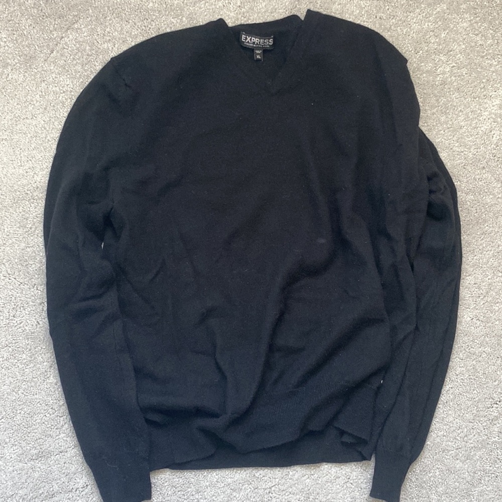 Express vneck mens black sweater